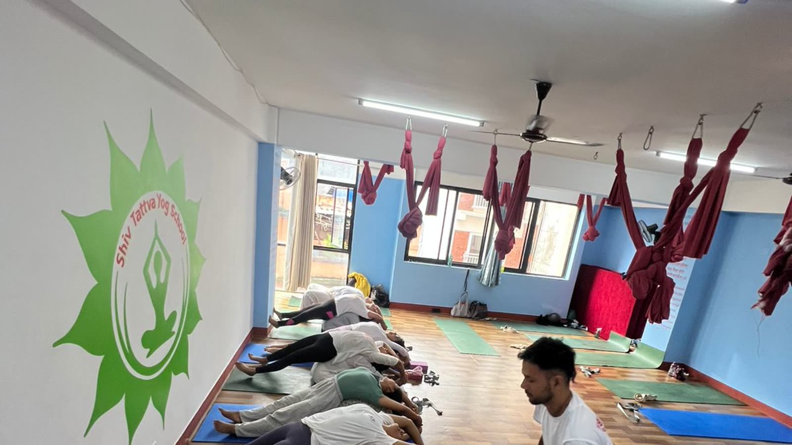 Our aerial yoga room