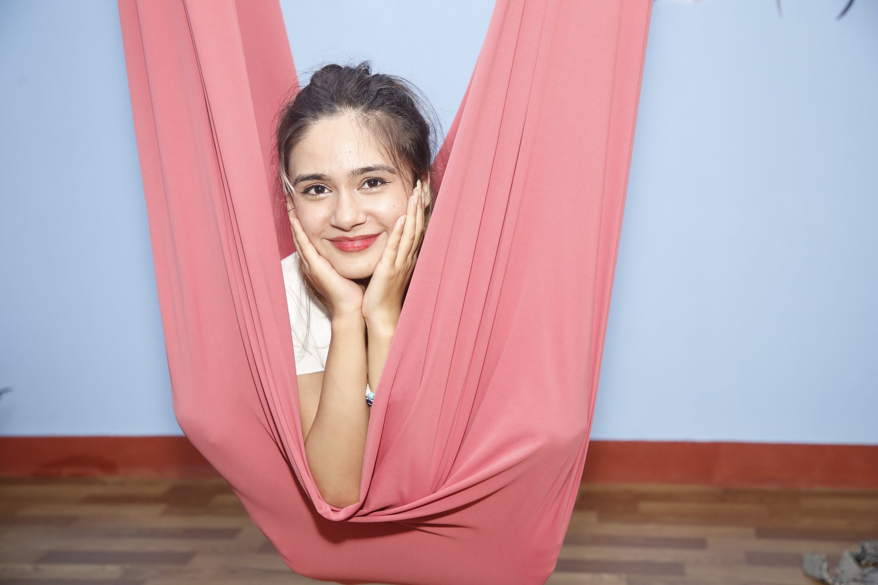 Resting in the silk hammock
