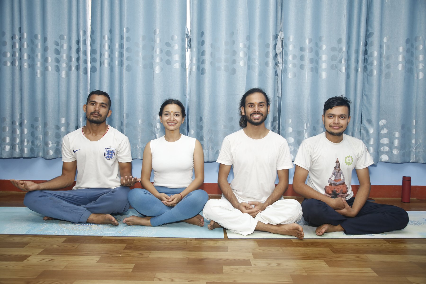 Seated together in namaste