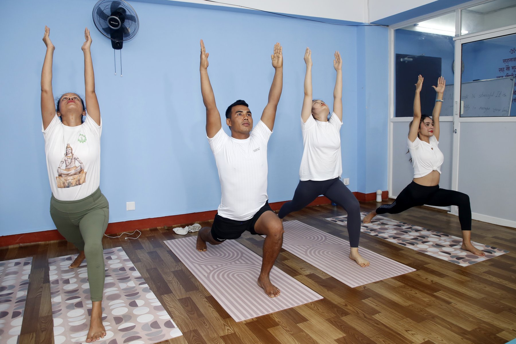 Tree pose in the class