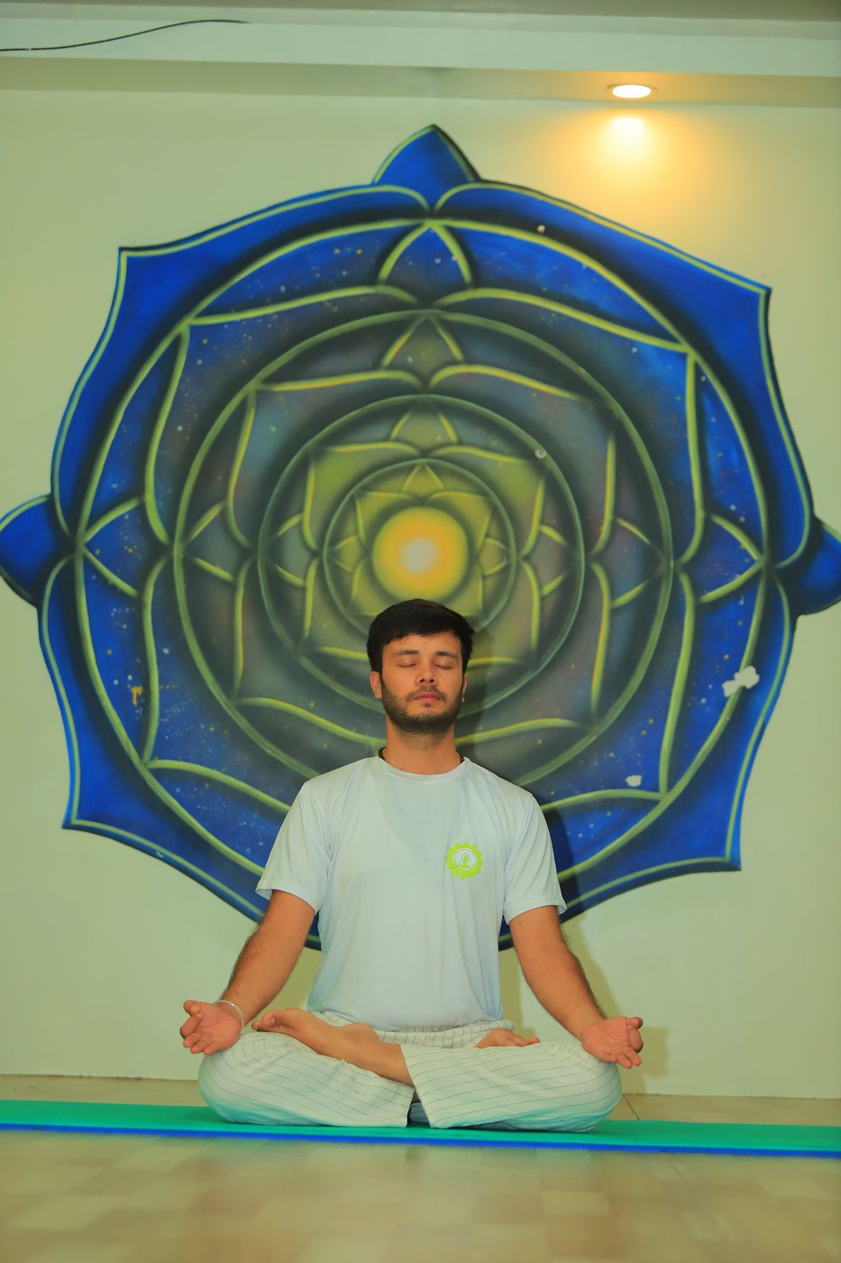 A balancing pose during the teacher training